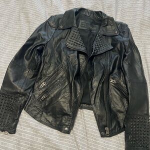 Vintage Zara Studded lambskin Leather Jacket